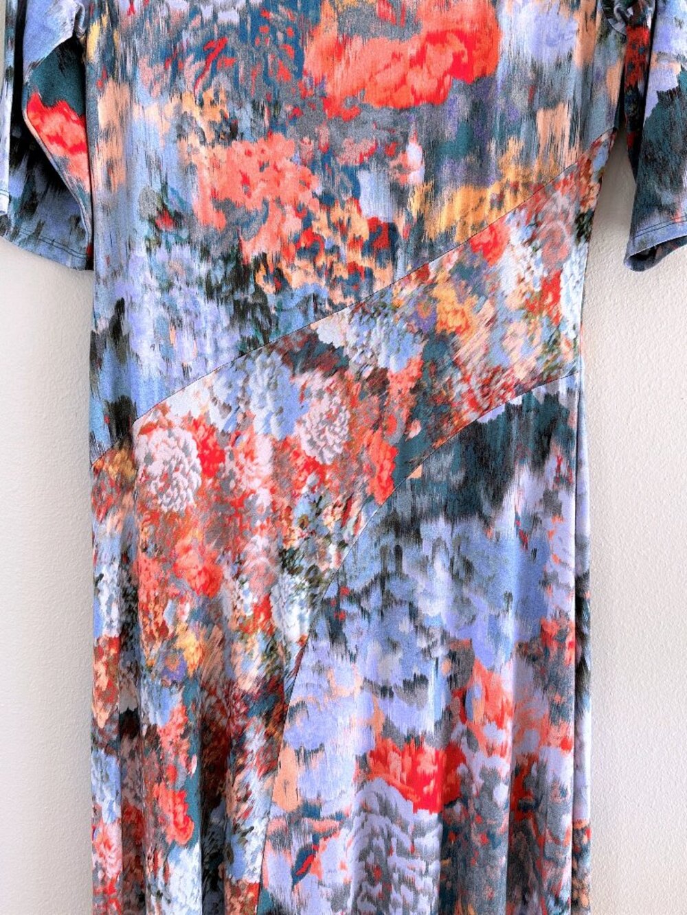 Soft Surroundings Boho Petite Nanette Stretch Jersey Knit Floral Maxi Dress - Picture 5 of 9